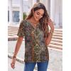 Zeagoo Womens Summer Tops Casual Short Sleeve V Neck Shirts Business Dressy Work Blouses(Multicolor 721)