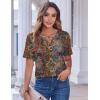 Zeagoo Womens Summer Tops Casual Short Sleeve V Neck Shirts Business Dressy Work Blouses(Multicolor 721)
