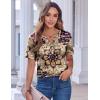 Zeagoo Womens Summer Tops Casual Short Sleeve V Neck Shirts Business Dressy Work Blouses(Multicolor 857)