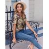 Zeagoo Womens Summer Tops Casual Short Sleeve V Neck Shirts Business Dressy Work Blouses(Multicolor 857)