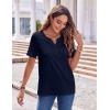 Zeagoo Womens Summer Tops Casual Short Sleeve V Neck Shirts Business Dressy Work Blouses(Navy Blue)