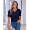 Zeagoo Womens Summer Tops Casual Short Sleeve V Neck Shirts Business Dressy Work Blouses(Navy Blue)