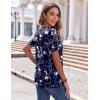 Zeagoo Womens Summer Tops Casual Short Sleeve V Neck Shirts Business Dressy Work Blouses(Navy Floral 180)