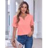 Zeagoo Womens Summer Tops Casual Short Sleeve V Neck Shirts Business Dressy Work Blouses(Pink)