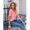 Zeagoo Womens Summer Tops Casual Short Sleeve V Neck Shirts Business Dressy Work Blouses(Pink)