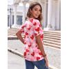 Zeagoo Womens Summer Tops Casual Short Sleeve V Neck Shirts Business Dressy Work Blouses(Pink Heart)