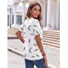Zeagoo Womens Summer Tops Casual Short Sleeve V Neck Shirts Business Dressy Work Blouses(Print 170)