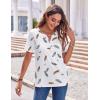 Zeagoo Womens Summer Tops Casual Short Sleeve V Neck Shirts Business Dressy Work Blouses(Print 170)