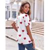 Zeagoo Womens Summer Tops Casual Short Sleeve V Neck Shirts Business Dressy Work Blouses(Red Heart)