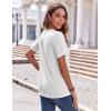Zeagoo Womens Summer Tops Casual Short Sleeve V Neck Shirts Business Dressy Work Blouses(White)