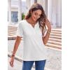 Zeagoo Womens Summer Tops Casual Short Sleeve V Neck Shirts Business Dressy Work Blouses(White)