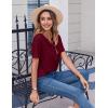 Zeagoo Womens Summer Tops Casual Short Sleeve V Neck Shirts Business Dressy Work Blouses(Wine Red)