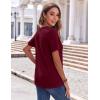 Zeagoo Womens Summer Tops Casual Short Sleeve V Neck Shirts Business Dressy Work Blouses(Wine Red)