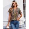 Zeagoo Womens Tops Short Sleeve Summer V Neck Shirts Work Blouses Business Outfits Fashion Clothing(Boho Mz721)