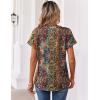 Zeagoo Womens Tops Short Sleeve Summer V Neck Shirts Work Blouses Business Outfits Fashion Clothing(Boho Mz721)