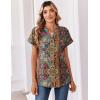 Zeagoo Womens Tops Short Sleeve Summer V Neck Shirts Work Blouses Business Outfits Fashion Clothing(Boho Mz721)