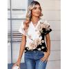 Zeagoo Womens Tops Short Sleeve Summer V Neck Shirts Work Blouses Business Outfits Fashion Clothing(Floral Black)