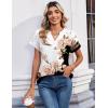 Zeagoo Womens Tops Short Sleeve Summer V Neck Shirts Work Blouses Business Outfits Fashion Clothing(Floral Black)
