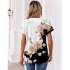 Zeagoo Womens Tops Short Sleeve Summer V Neck Shirts Work Blouses Business Outfits Fashion Clothing(Floral Black)