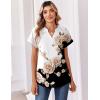 Zeagoo Womens Tops Short Sleeve Summer V Neck Shirts Work Blouses Business Outfits Fashion Clothing(Floral Black)