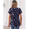Zeagoo Womens Tops Short Sleeve Summer V Neck Shirts Work Blouses Business Outfits Fashion Clothing(Floral Navy)