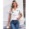 Zeagoo Womens Tops Short Sleeve Summer V Neck Shirts Work Blouses Business Outfits Fashion Clothing(Floral White)