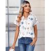 Zeagoo Womens Tops Short Sleeve Summer V Neck Shirts Work Blouses Business Outfits Fashion Clothing(Floral White)