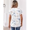Zeagoo Womens Tops Short Sleeve Summer V Neck Shirts Work Blouses Business Outfits Fashion Clothing(Floral White)