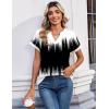Zeagoo Womens Tops Short Sleeve Summer V Neck Shirts Work Blouses Business Outfits Fashion Clothing(Gradient 204)