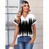 Zeagoo Womens Tops Short Sleeve Summer V Neck Shirts Work Blouses Business Outfits Fashion Clothing(Gradient 204)