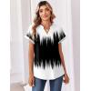 Zeagoo Womens Tops Short Sleeve Summer V Neck Shirts Work Blouses Business Outfits Fashion Clothing(Gradient 204)