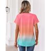 Zeagoo Womens Tops Short Sleeve Summer V Neck Shirts Work Blouses Business Outfits Fashion Clothing(Gradient 218)