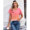 Zeagoo Womens Tops Short Sleeve Summer V Neck Shirts Work Blouses Business Outfits Fashion Clothing(Gradient 218)