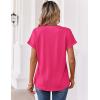 Zeagoo Womens Tops Short Sleeve Summer V Neck Shirts Work Blouses Business Outfits Fashion Clothing(Hot Pink)