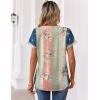 Zeagoo Womens Tops Short Sleeve Summer V Neck Shirts Work Blouses Business Outfits Fashion Clothing(Multicolor 923)