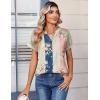Zeagoo Womens Tops Short Sleeve Summer V Neck Shirts Work Blouses Business Outfits Fashion Clothing(Multicolor 923)