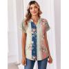 Zeagoo Womens Tops Short Sleeve Summer V Neck Shirts Work Blouses Business Outfits Fashion Clothing(Multicolor 923)