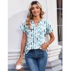 Zeagoo Womens Tops Short Sleeve Summer V Neck Shirts Work Blouses Business Outfits Fashion Clothing(Striped 329)