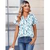 Zeagoo Womens Tops Short Sleeve Summer V Neck Shirts Work Blouses Business Outfits Fashion Clothing(Striped 329)