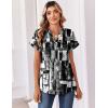 Zeagoo Womens Tops Short Sleeve Summer V Neck Shirts Work Blouses Business Outfits Fashion Clothing(Striped 332)