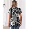 Zeagoo Womens Tops Short Sleeve Summer V Neck Shirts Work Blouses Business Outfits Fashion Clothing(Striped 332)