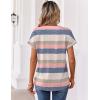Zeagoo Womens Tops Short Sleeve Summer V Neck Shirts Work Blouses Business Outfits Fashion Clothing(Striped 669)