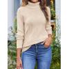 Zeagoo Women’s Turtleneck Sweater Fall Winter 2026 Long Sleeve Chunky Knitted Trendy Pullover Tops(Beige)