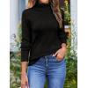 Zeagoo Women’s Turtleneck Sweater Fall Winter 2026 Long Sleeve Chunky Knitted Trendy Pullover Tops(Black)