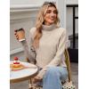 Zeagoo Women’s Turtleneck Sweater Fall Winter 2026 Long Sleeve Chunky Knitted Trendy Pullover Tops(Dark Apricot)