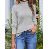 Zeagoo Women’s Turtleneck Sweater Fall Winter 2026 Long Sleeve Chunky Knitted Trendy Pullover Tops(Gray)