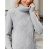 Zeagoo Women’s Turtleneck Sweater Fall Winter 2026 Long Sleeve Chunky Knitted Trendy Pullover Tops(Gray)