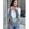 Zeagoo Women’s Turtleneck Sweater Fall Winter 2026 Long Sleeve Chunky Knitted Trendy Pullover Tops(Pink Gray)