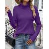 Zeagoo Women’s Turtleneck Sweater Fall Winter 2026 Long Sleeve Chunky Knitted Trendy Pullover Tops(Purple)