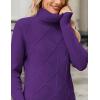 Zeagoo Women’s Turtleneck Sweater Fall Winter 2026 Long Sleeve Chunky Knitted Trendy Pullover Tops(Purple)